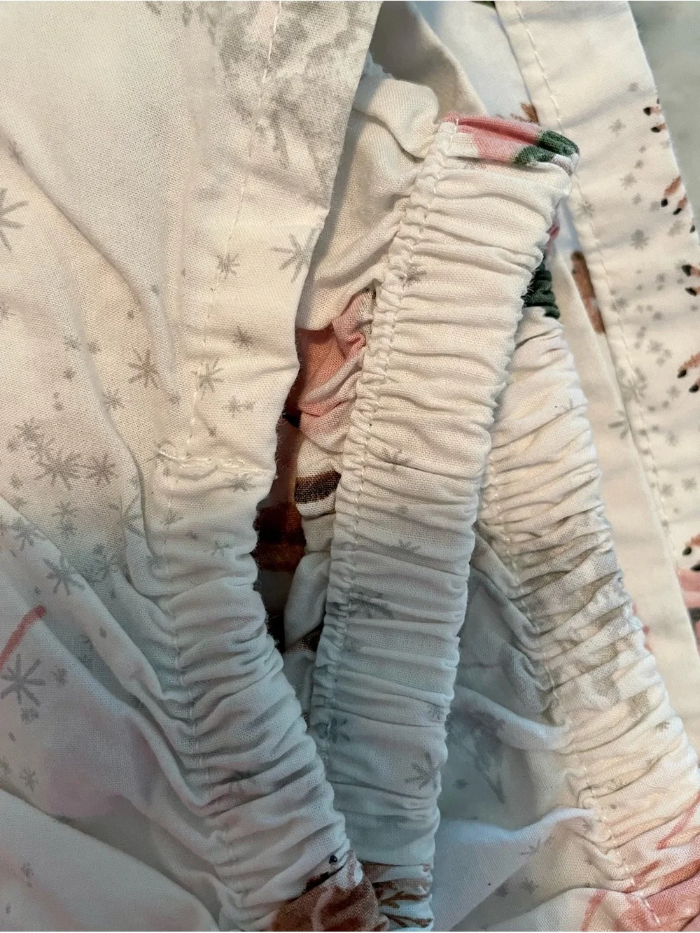 Pottery Barn Kids Heritage Pink Santa & Reindeer Holiday Crib Sheet